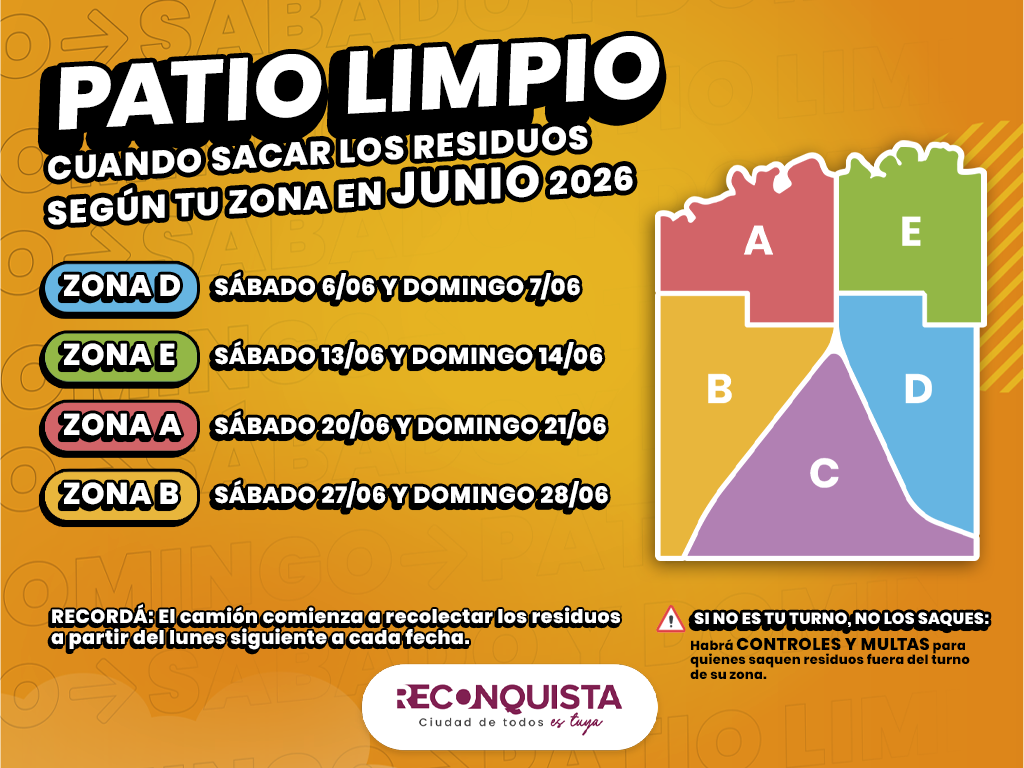 Patio Limpio: cronograma del mes de junio